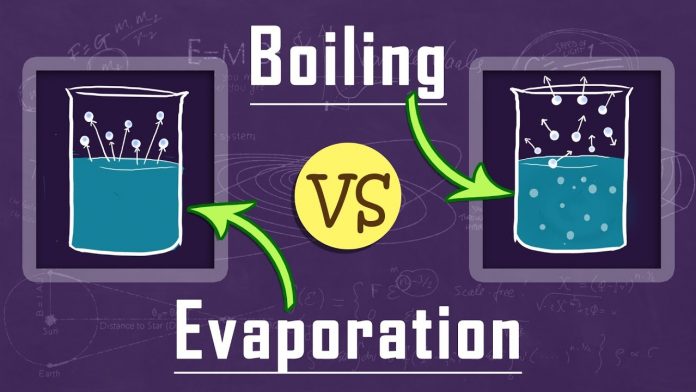 Difference between evaporation and boiling